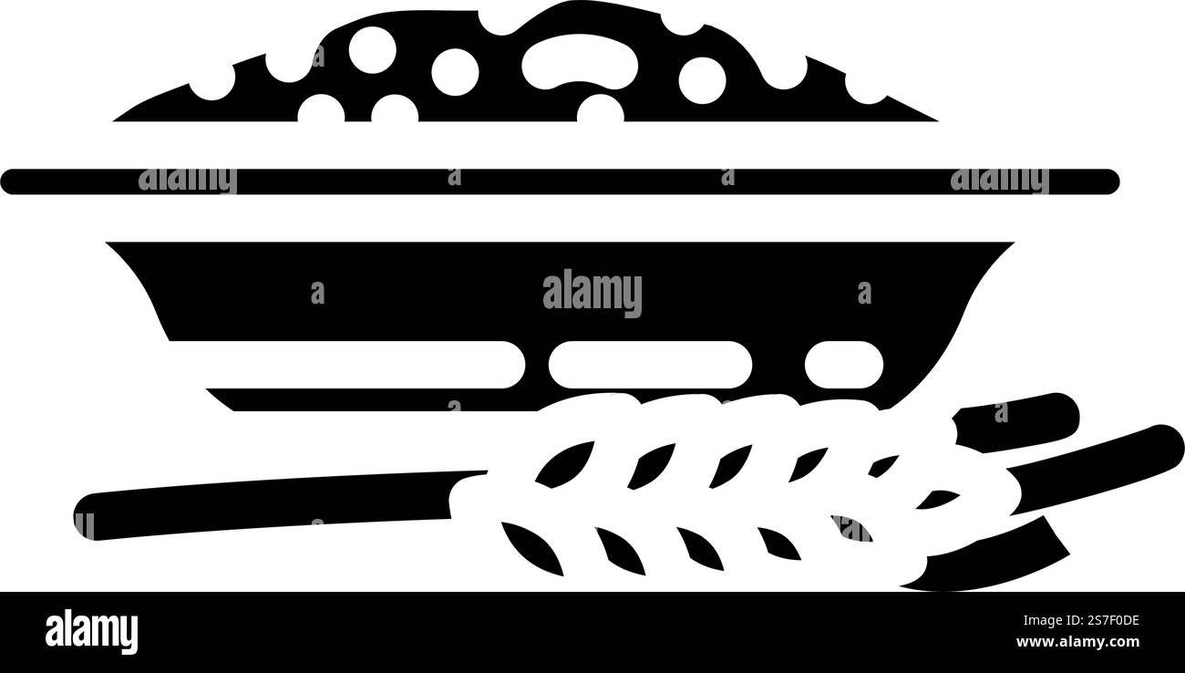 vecteur d'icône de glyphe d'oreilles de plaque de blé de farine. panneau d'oreilles de plaque de blé de farine. illustration de symbole isolé. illustration vectorielle d'icône de glyphe d'oreilles de plaque de blé de farine Illustration de Vecteur