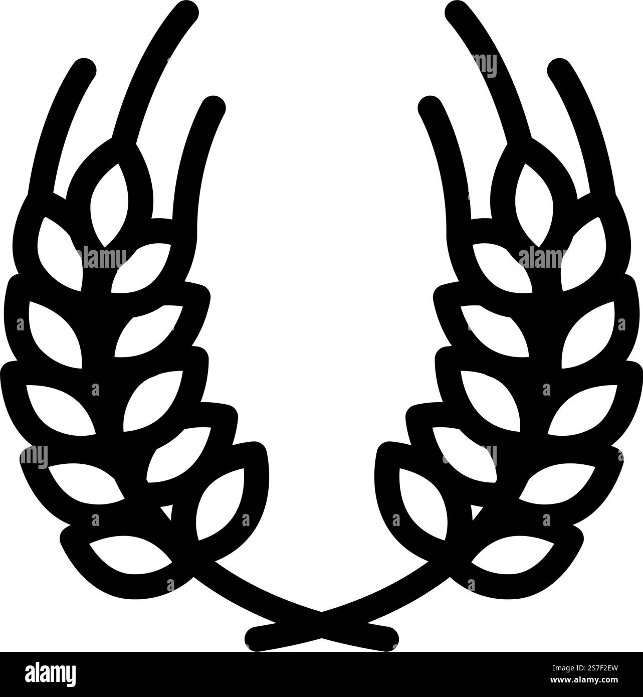 épis de couronne de vecteur d'icône de ligne de blé. couronne épis de blé signe. illustration noire du symbole de contour isolé. épis de couronne de l'illustration vectorielle d'icône de ligne de blé Illustration de Vecteur