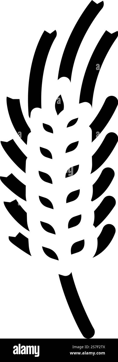 vecteur d'icône de glyphe de blé vert végétal. planter le signe de blé vert. illustration de symbole isolé. illustration vectorielle d'icône de glyphe de blé vert de plante Illustration de Vecteur