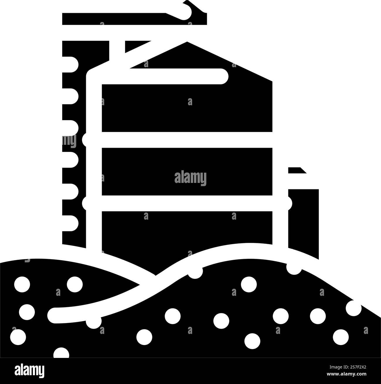 vecteur d'icône de glyphe de blé mûr grain heap. panneau de blé mûr en tas de grains. illustration de symbole isolé. illustration vectorielle d'icône de glyphe de blé mûr de tas de grain Illustration de Vecteur