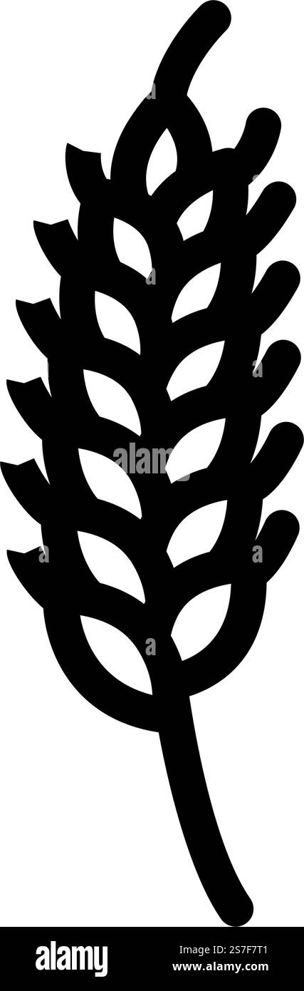 vecteur d'icône de ligne de blé jaune mûr plante. plante signe de blé jaune mûr. illustration noire du symbole de contour isolé. illustration vectorielle d'icône de ligne de blé jaune mûr de plante Illustration de Vecteur