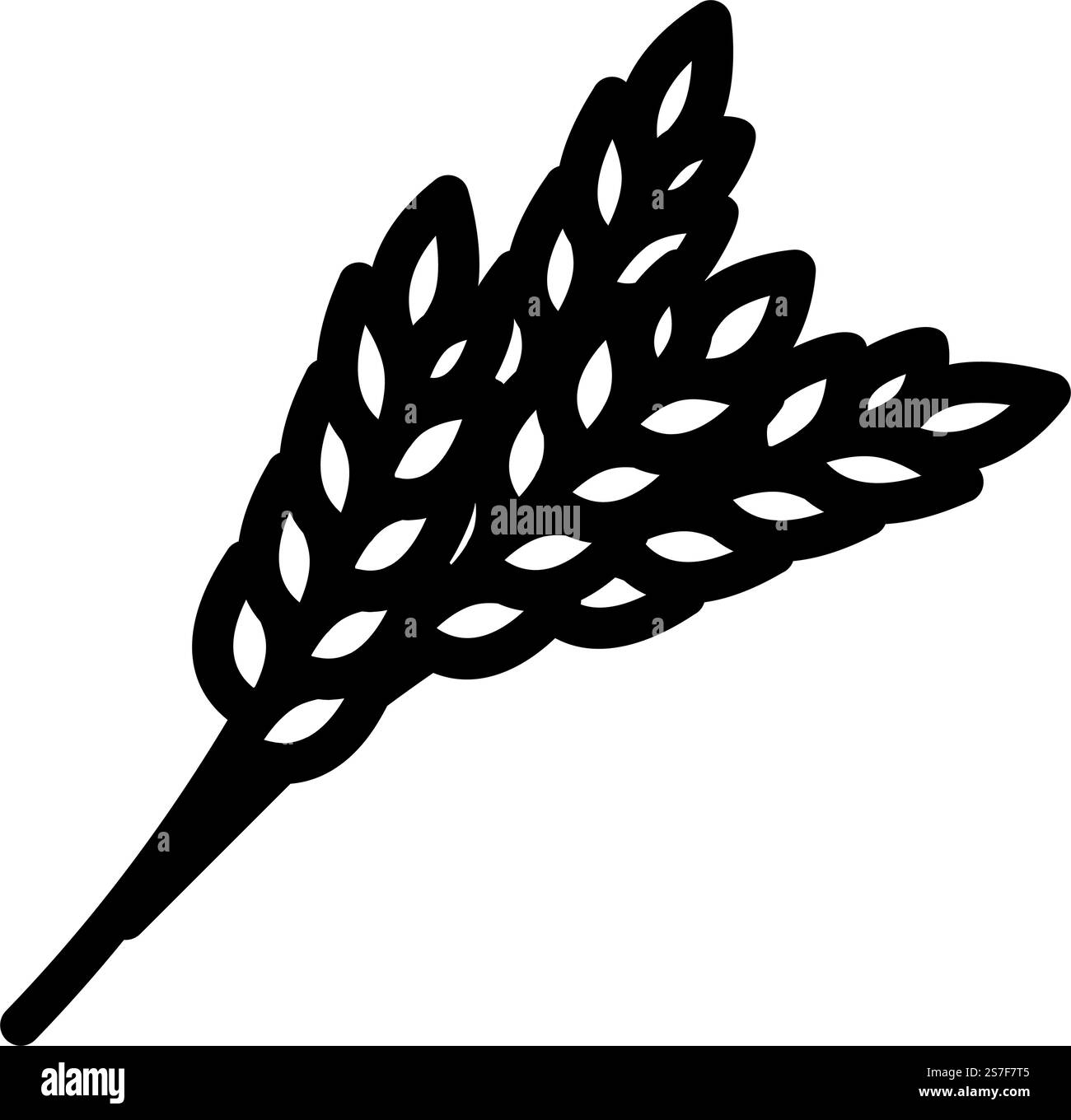 vecteur d'icône de ligne jaune de récolte d'oreilles de blé. les oreilles de blé récoltent le signe jaune. illustration noire du symbole de contour isolé. illustration vectorielle d'icône de ligne jaune de récolte d'oreilles de blé Illustration de Vecteur