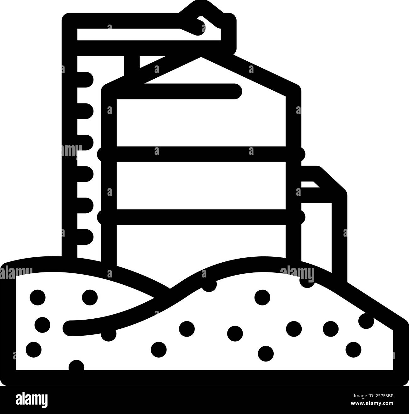 vecteur d'icône de ligne de blé mûr tas de grain. panneau de blé mûr en tas de grains. illustration noire du symbole de contour isolé. illustration vectorielle d'icône de ligne de blé mûr en tas de grain Illustration de Vecteur