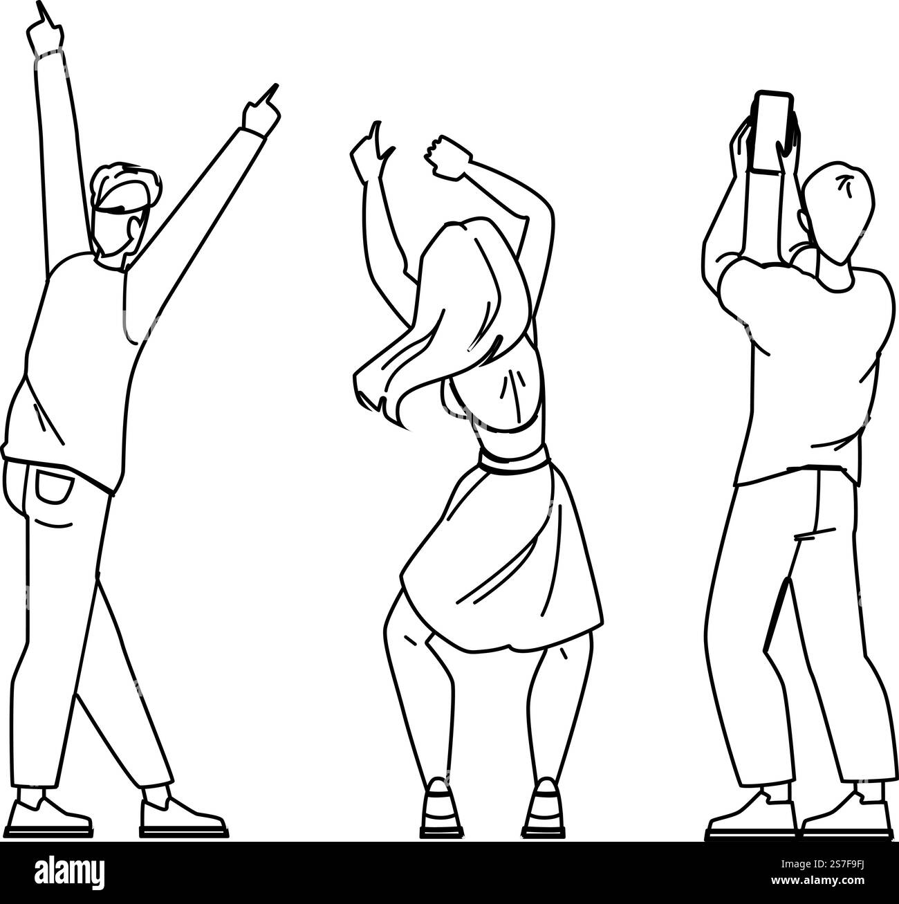 vecteur de concert de gens. public de foule, silhouette de festival, divertissement, spectacle de musique live personnages de concert. Illustration de personnes. vecteur de concert de gens Illustration de Vecteur