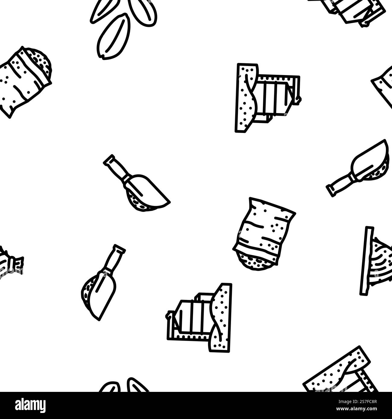 vecteur de plante de céréales de grain de blé illustration de ligne mince sans couture. vecteur de plante céréalière de grain de blé modèle sans couture Illustration de Vecteur