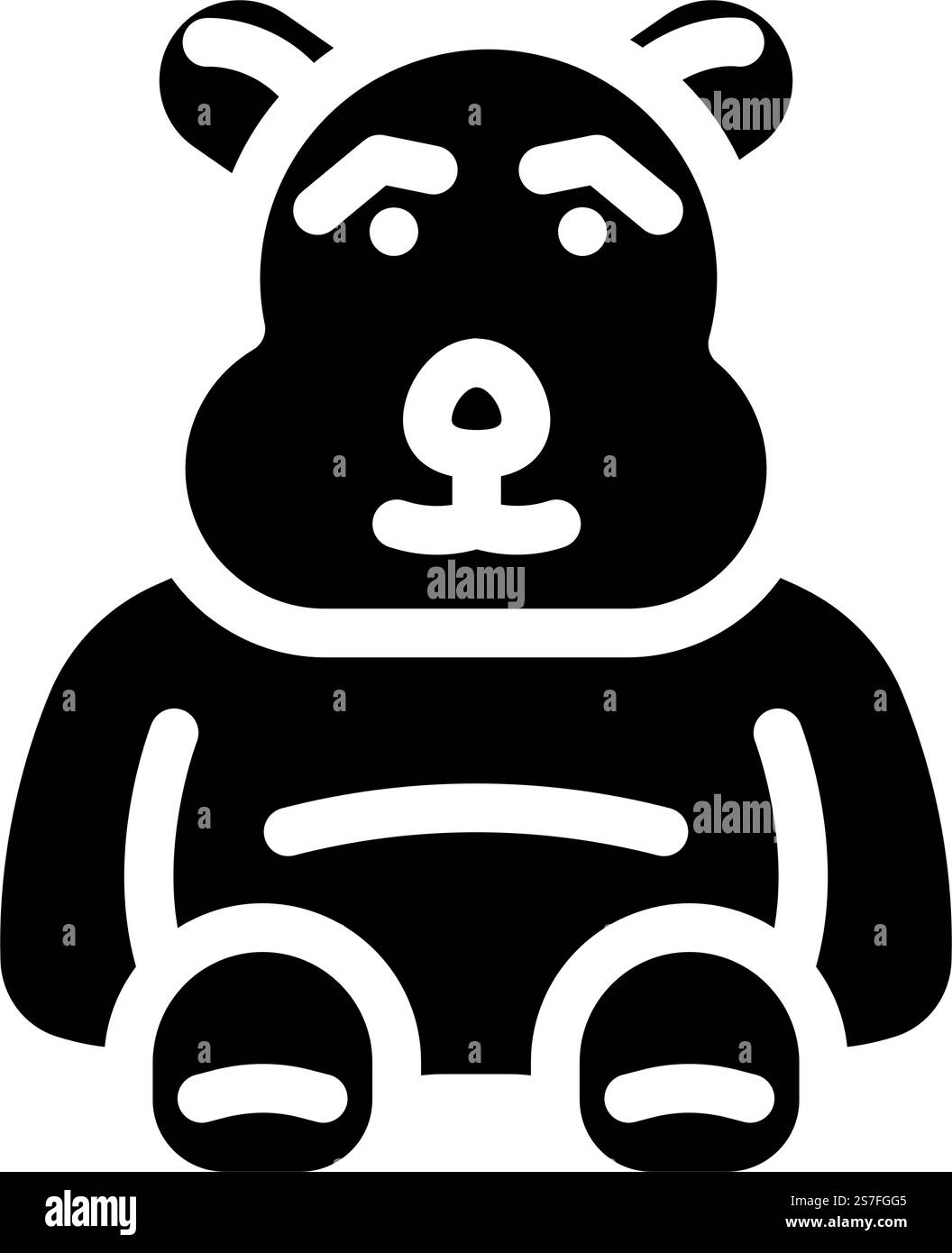 vecteur d'icône de glyphe enfant jouet en peluche. panneau en peluche pour enfant. illustration de symbole isolé. illustration vectorielle d'icône de glyphe enfant jouet en peluche Illustration de Vecteur