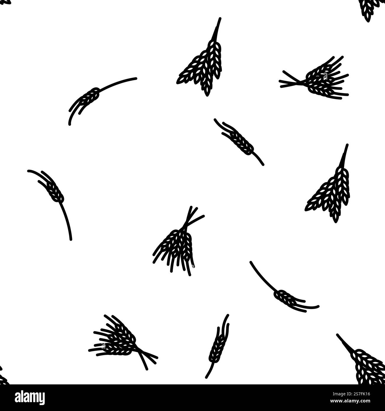 vecteur de plante de céréales de grain de blé illustration de ligne mince sans couture. vecteur de plante céréalière de grain de blé modèle sans couture Illustration de Vecteur