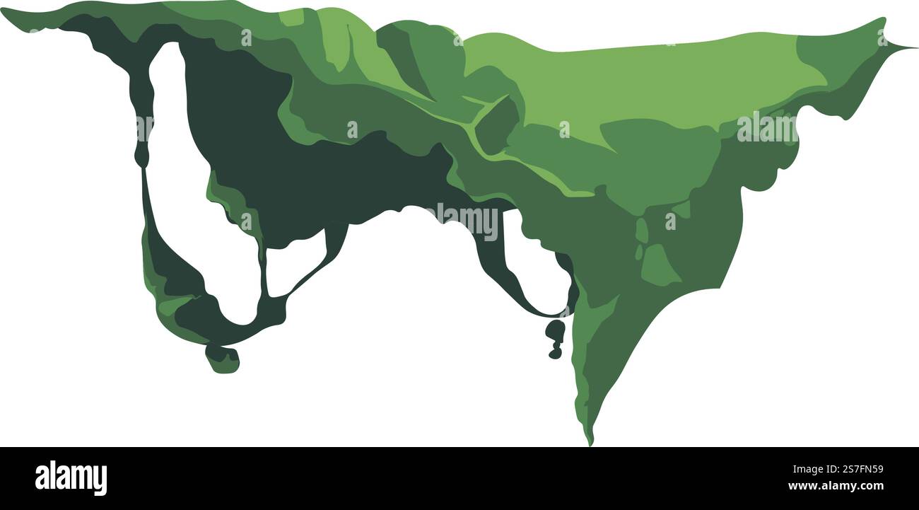 Flore verte suspendue des bois ou de la forêt, végétation de mousse isolée de l'habitat humide et humide du parc. Nature et nature sauvage, botanique et décor pour des paysages naturels. Vecteur dans l'illustration de style plat. Fleur de mousse, forêt ou plante de végétation de bois Illustration de Vecteur