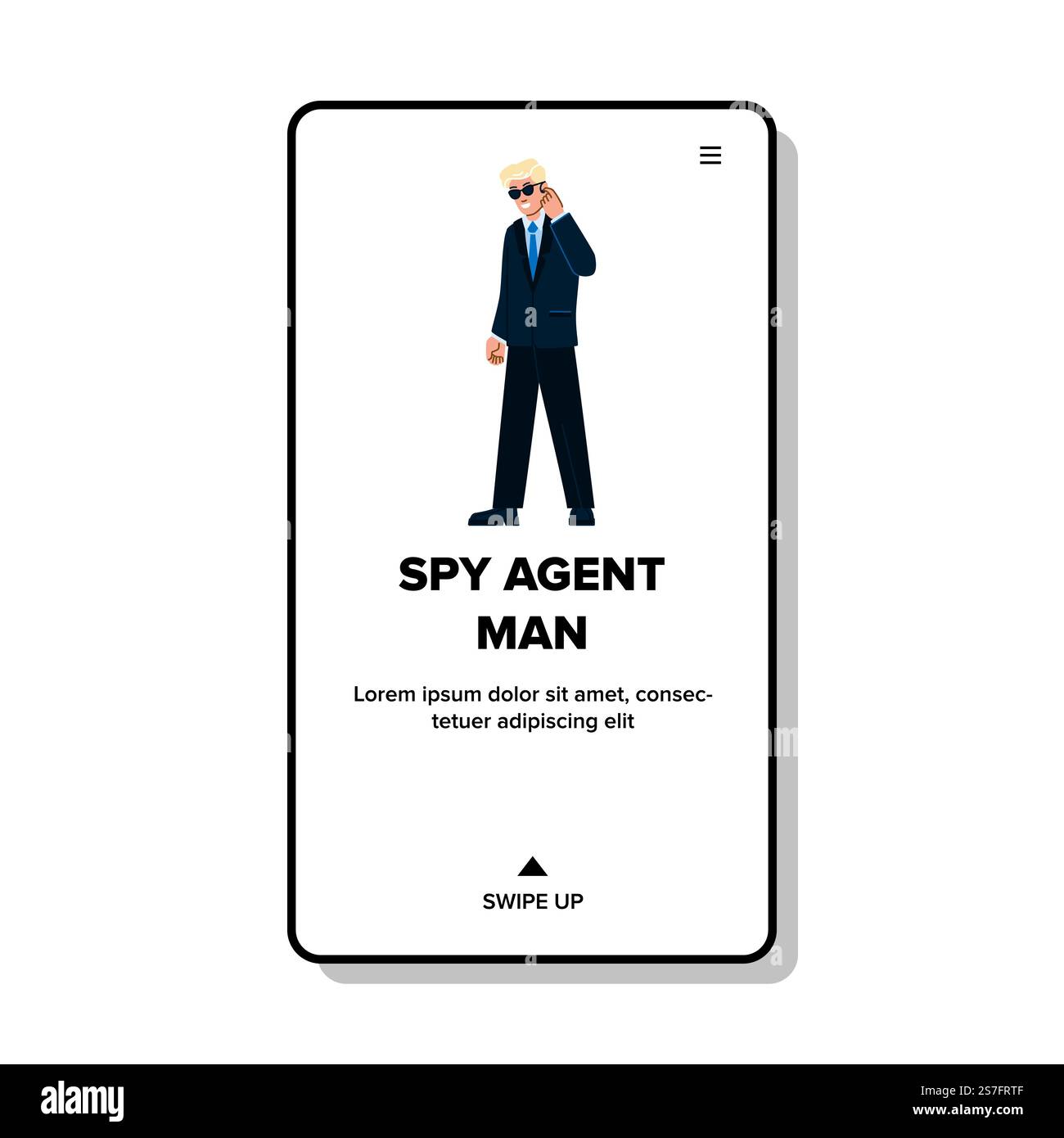 vecteur homme agent espion. détective secret, criminel noir, crime de personne, mystère privé, chapeau pistolet espion agent homme web dessin animé plat. vecteur homme agent espion Illustration de Vecteur