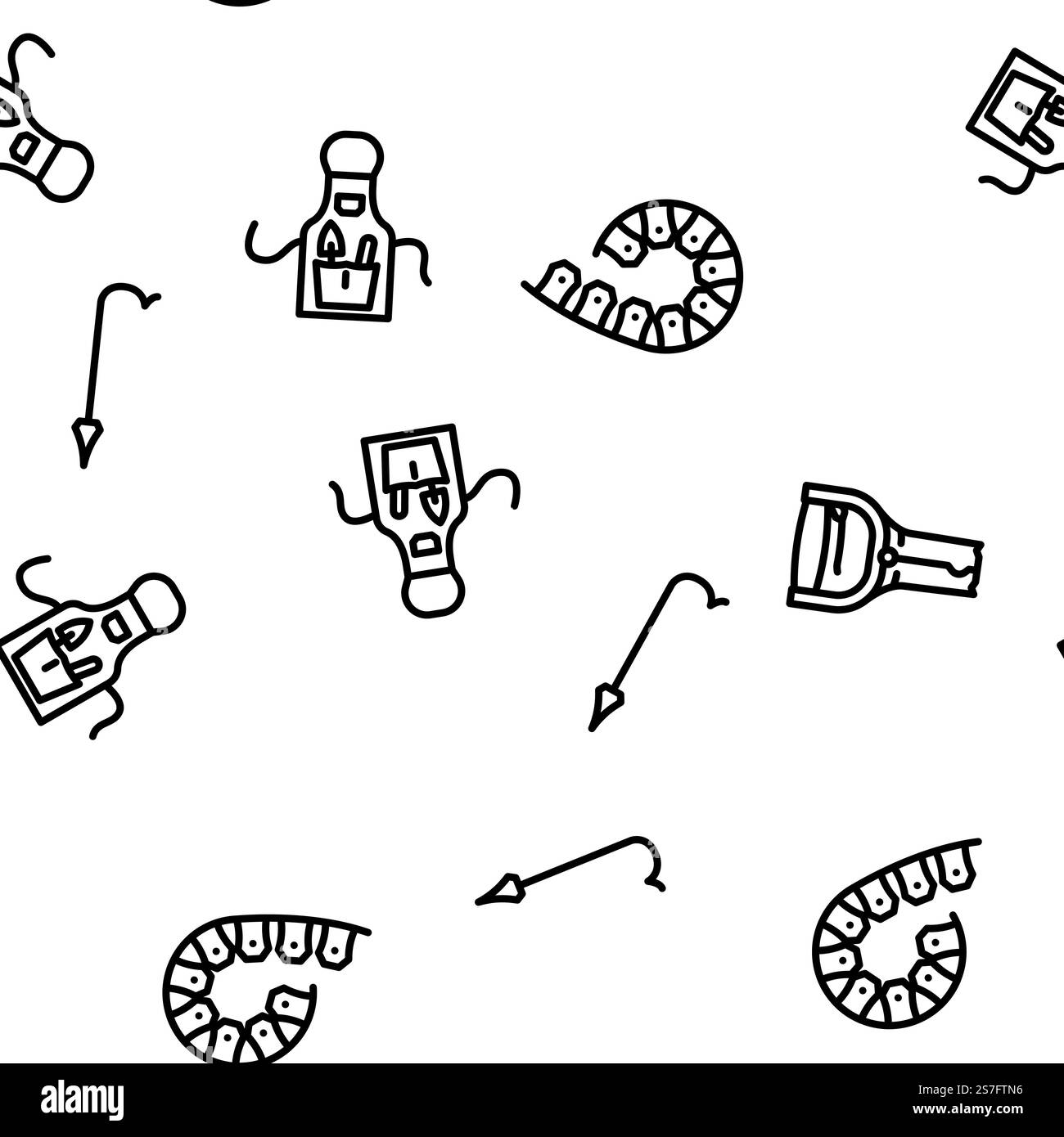 illustration de ligne mince de motif sans couture de vecteur de graines d'arbre de jardin. motif sans couture de vecteur de graines de nature d'arbre de plante de jardin Illustration de Vecteur