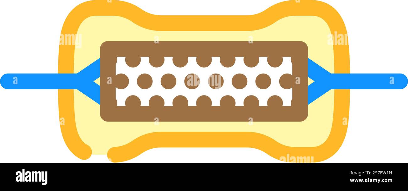 vecteur d'icône de couleur de composant électronique de résistance de film de carbone. panneau de composant électronique à résistance à film de carbone. illustration de symbole isolé. illustration vectorielle d'icône de couleur de composant électronique de résistance à film de carbone Illustration de Vecteur