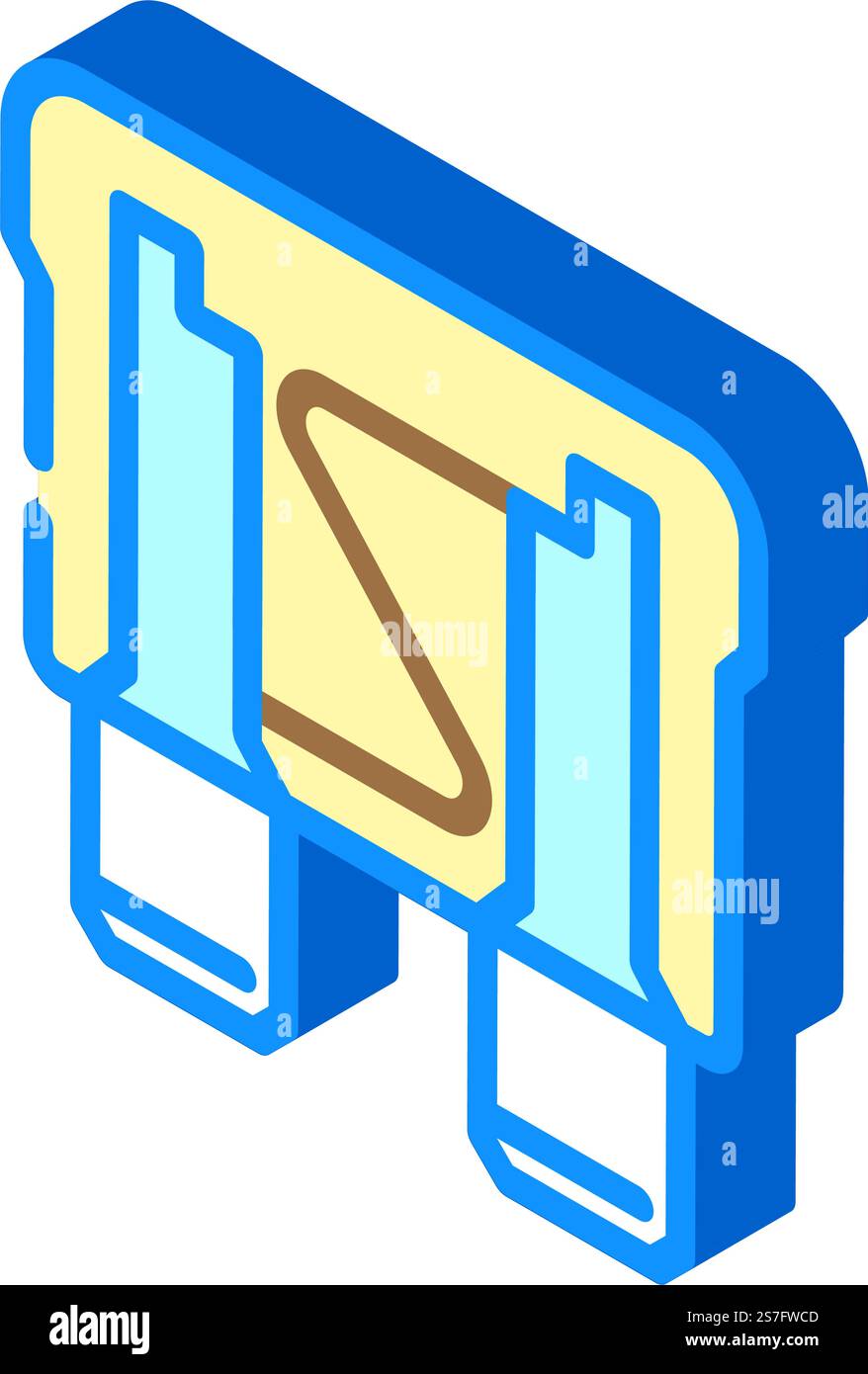 vecteur d'icône isométrique de composant électronique fusible. symbole de fusible de composant électronique. illustration de symbole isolé. illustration vectorielle d'icône isométrique de composant électronique de fusible Illustration de Vecteur