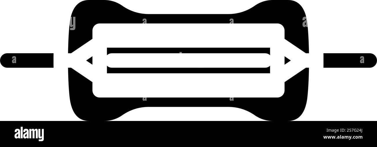 vecteur d'icône de glyphe de composant électronique de résistance de film de carbone. panneau de composant électronique à résistance à film de carbone. illustration de symbole isolé. illustration vectorielle d'icône de glyphe de composant électronique de résistance de film de carbone Illustration de Vecteur