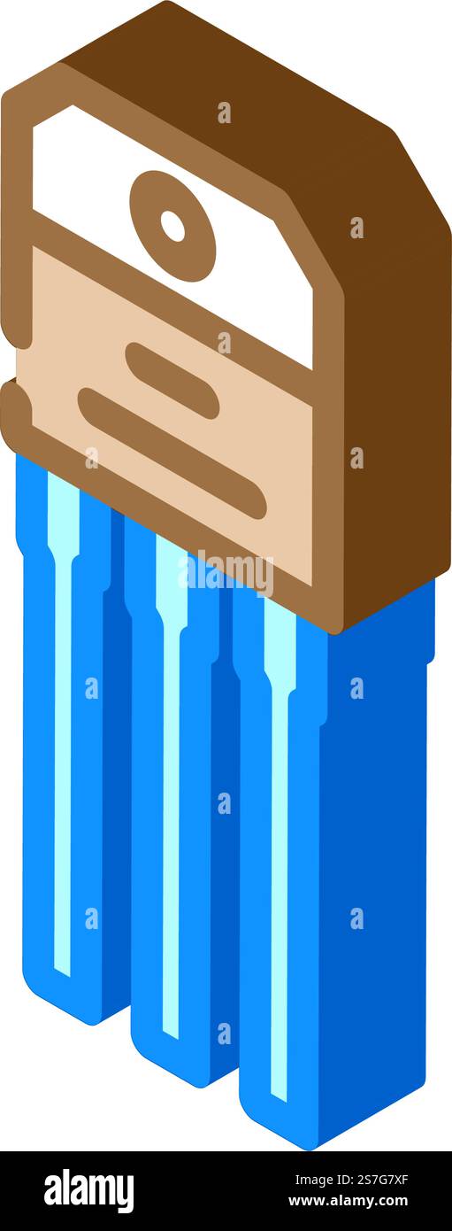 vecteur d'icône isométrique de composant électronique de transistor. panneau de composant electronique a transistor. illustration de symbole isolé. illustration vectorielle d'icône isométrique de composant électronique de transistor Illustration de Vecteur