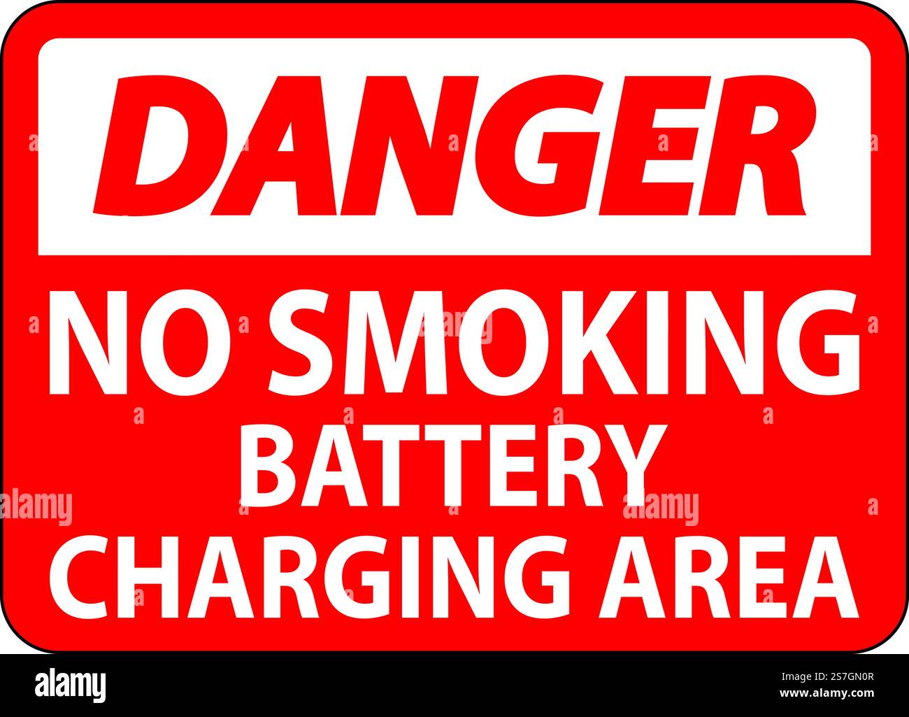 Avertissement zone de stockage des batteries interdiction de fumer Illustration de Vecteur