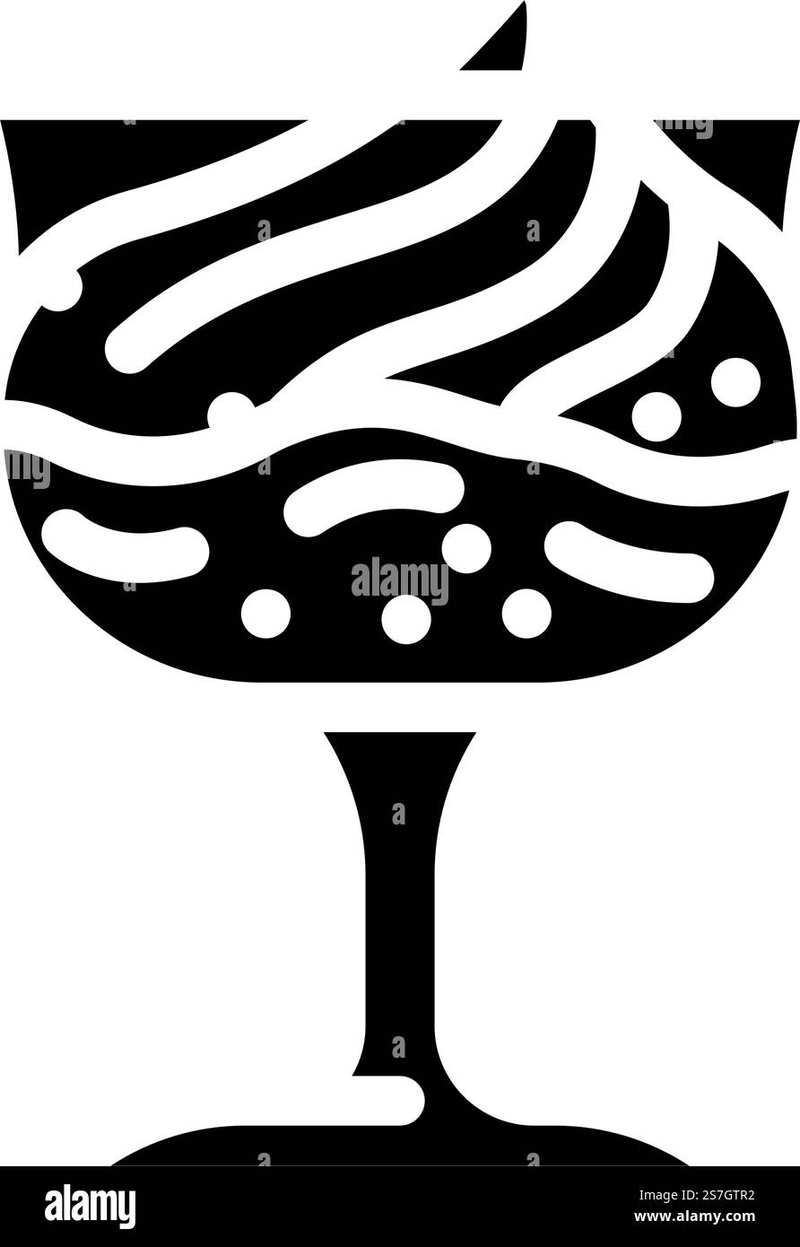 vecteur d'icône de glyphe de collation de nourriture de mousse de chocolat. panneau d'encas pour aliments à base de mousse de chocolat. illustration de symbole isolé. illustration vectorielle d'icône de glyphe de casse-croûte alimentaire de mousse de chocolat Illustration de Vecteur