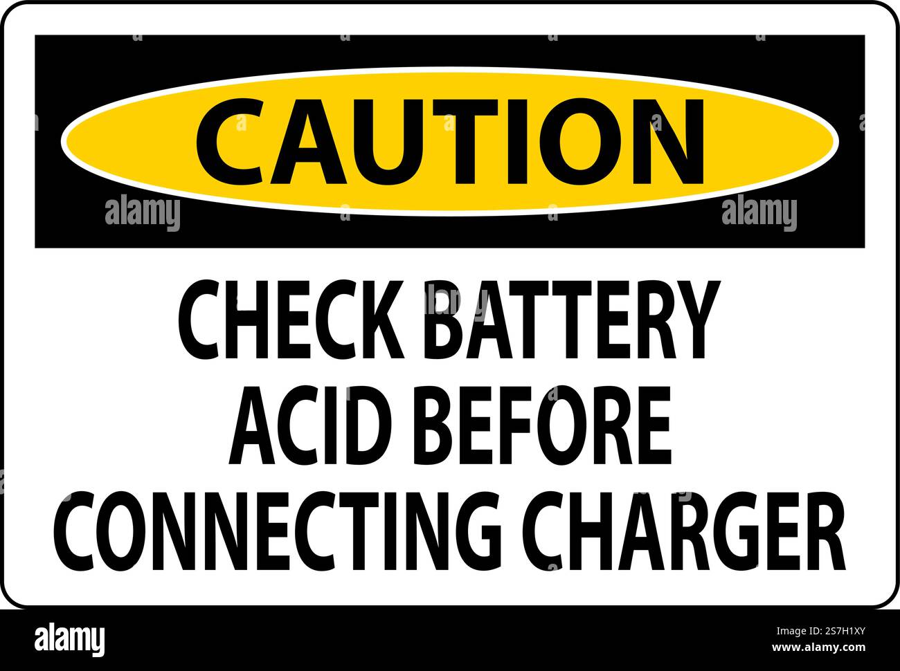 Avertissement Vérifiez l'acide de la batterie avant de brancher le chargeur Illustration de Vecteur