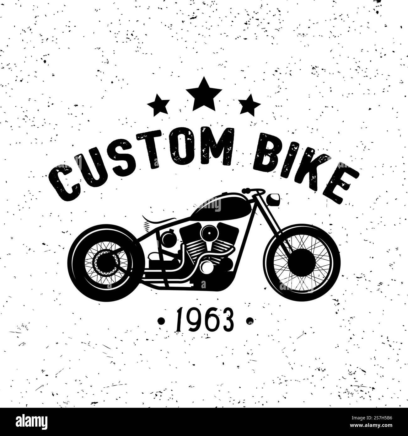 Logo moto vintage, bage, emblème. Vélo personnalisé. Illustration vectorielle. Illustration de Vecteur