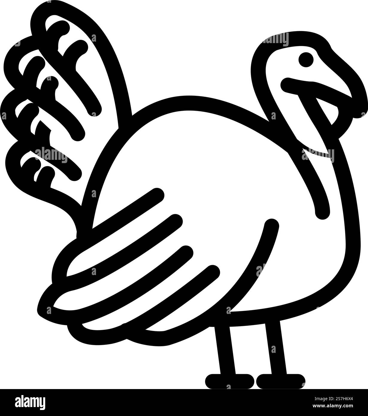 vecteur d'icône de ligne de saison d'automne d'oiseau de turquie. signe de saison d'automne d'oiseau de dinde. illustration noire du symbole de contour isolé. illustration vectorielle d'icône de ligne de saison d'automne d'oiseau de turquie Illustration de Vecteur