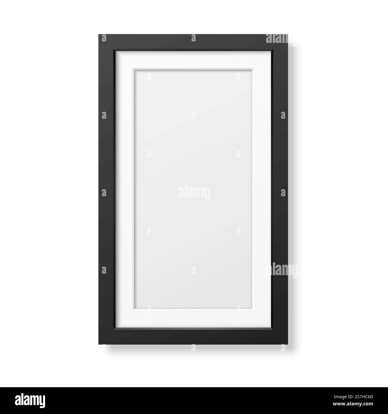 Cadre noir réaliste isolé sur blanc. Il peut être utilisé pour des présentations. Illustration vectorielle EPS10. . Cadre noir réaliste Illustration de Vecteur