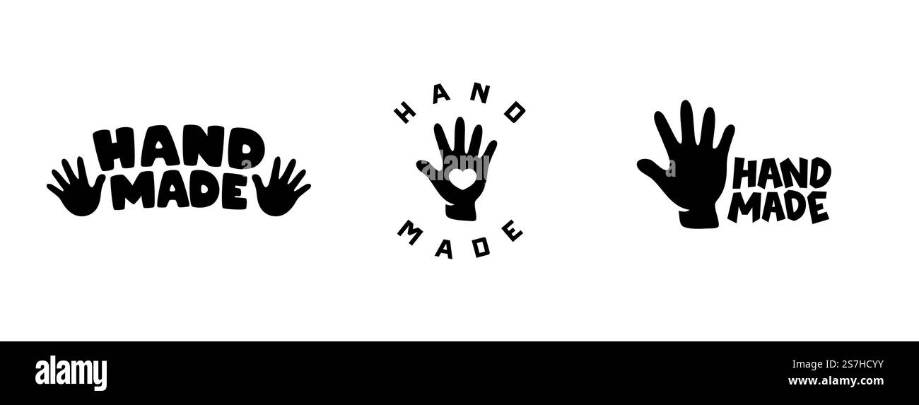 Ensemble de logos faits à la main, étiquettes et badges. Illustration de Vecteur