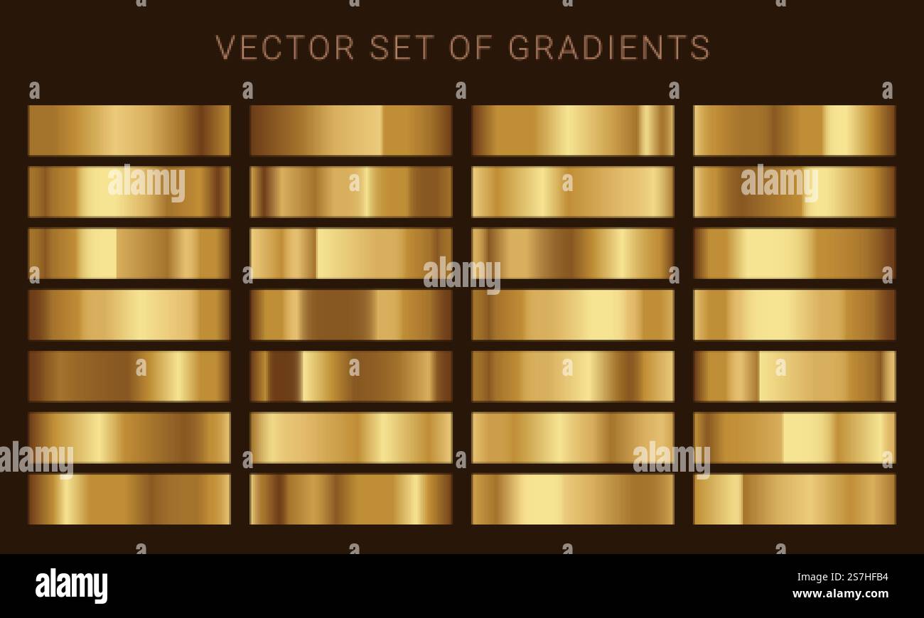 Ensemble vectoriel de gradients d'or Illustration de Vecteur