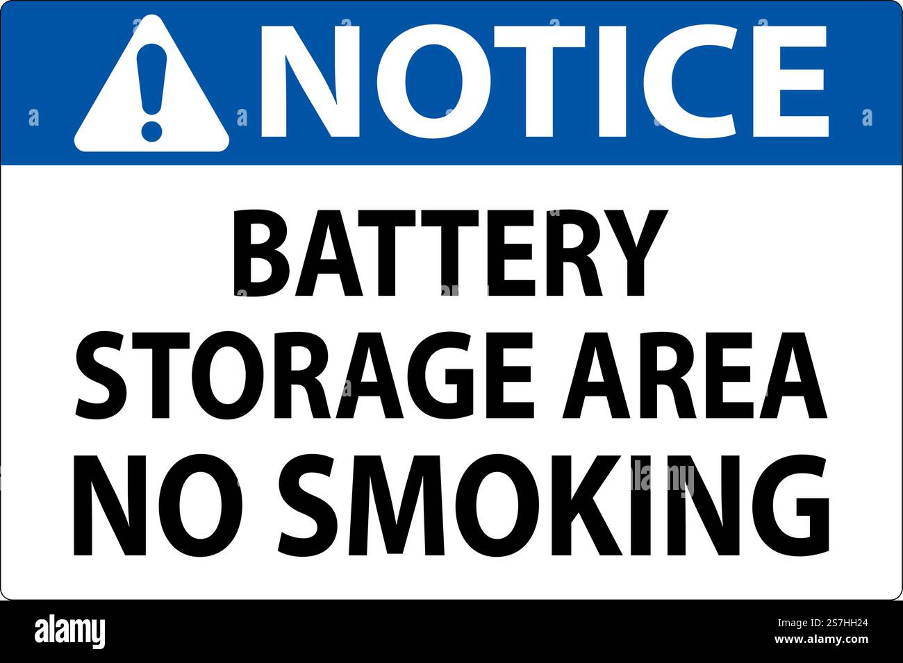 Panneau d'avertissement espace de stockage des piles non-fumeurs Illustration de Vecteur