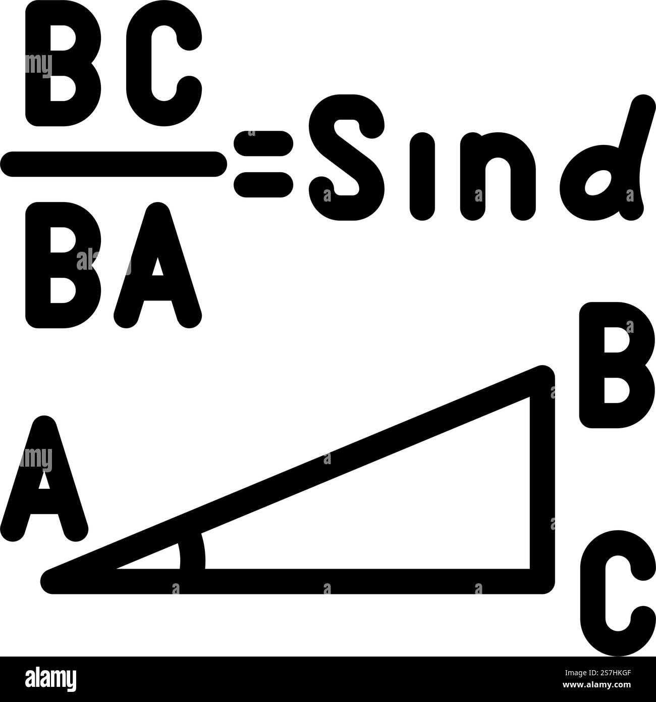 vecteur d'icône de ligne d'éducation de la science mathématique de trigonométrie. trigonométrie signe d'enseignement des sciences mathématiques. illustration noire du symbole de contour isolé. illustration vectorielle d'icône de ligne d'éducation mathématique de trigonométrie Illustration de Vecteur