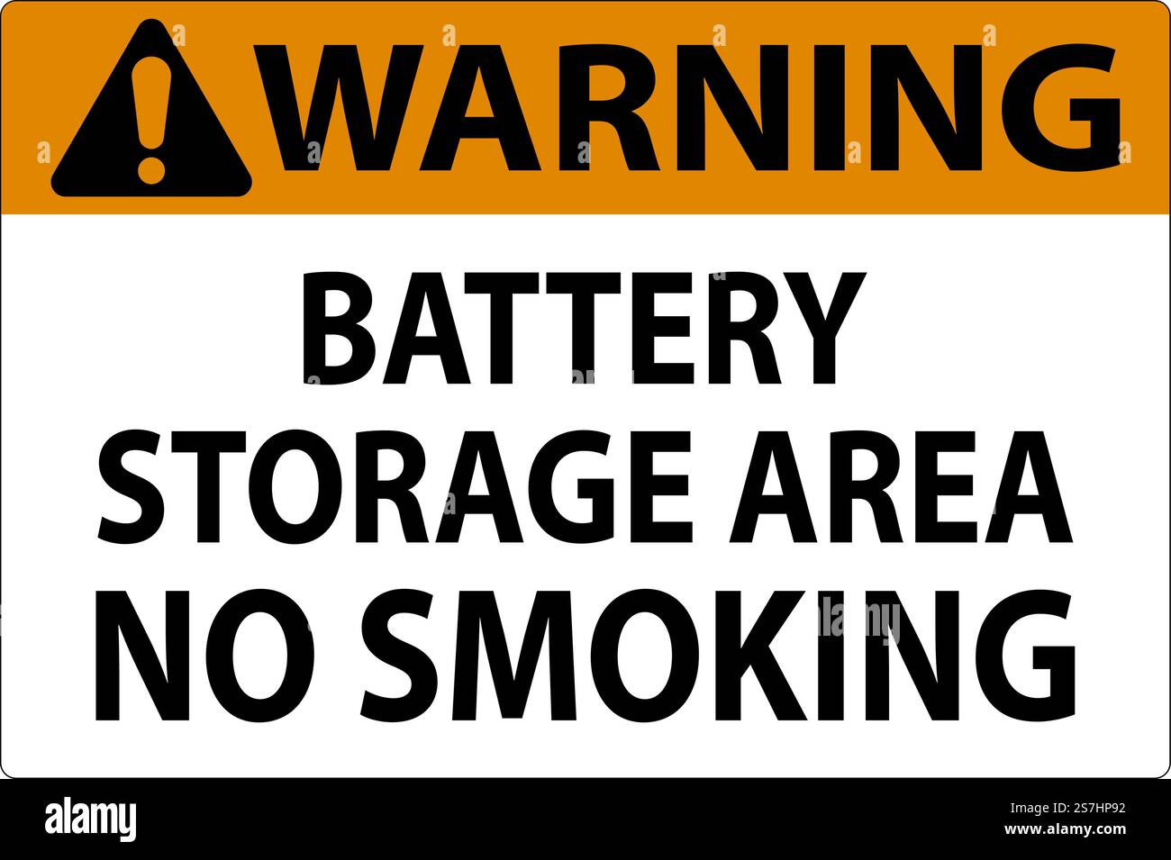 Panneau d'avertissement espace de stockage des batteries interdit de fumer Illustration de Vecteur