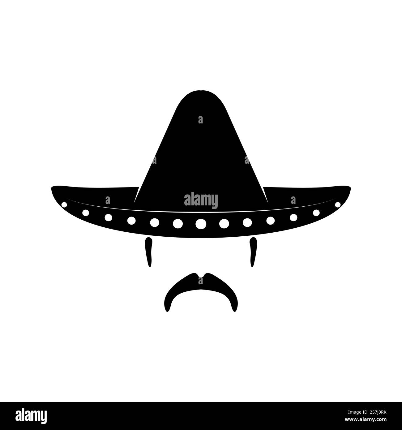 Homme mexicain avec sombrero et moustache. Illustration vectorielle. Illustration de Vecteur