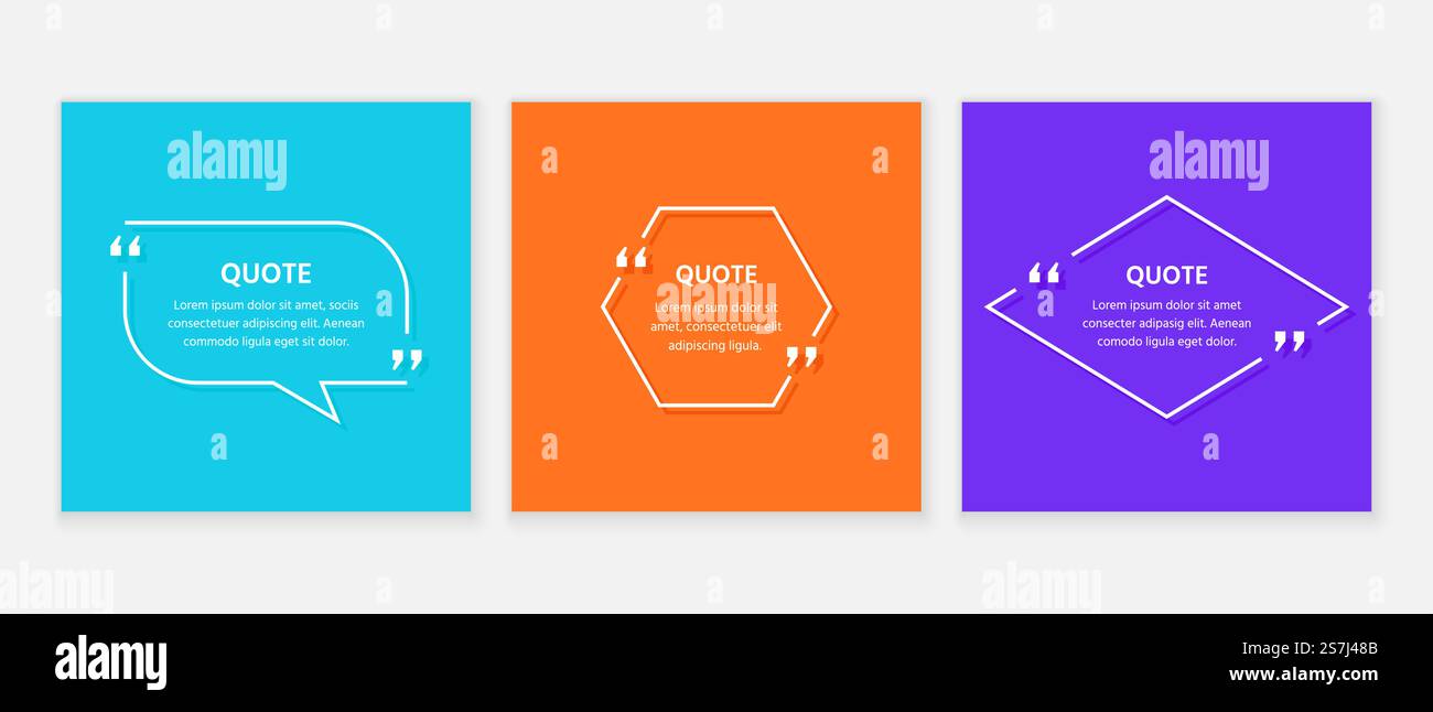 Zone de texte Devis. Modèle de cadre de devis. Commentaires et messages d'information blancs dans les zones de texte Illustration de Vecteur