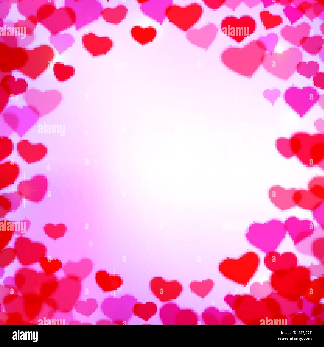 Fond de Saint-Valentin avec des coeurs flous dispersés. Fond de Saint-Valentin avec des coeurs tendres flous dispersés Illustration de Vecteur