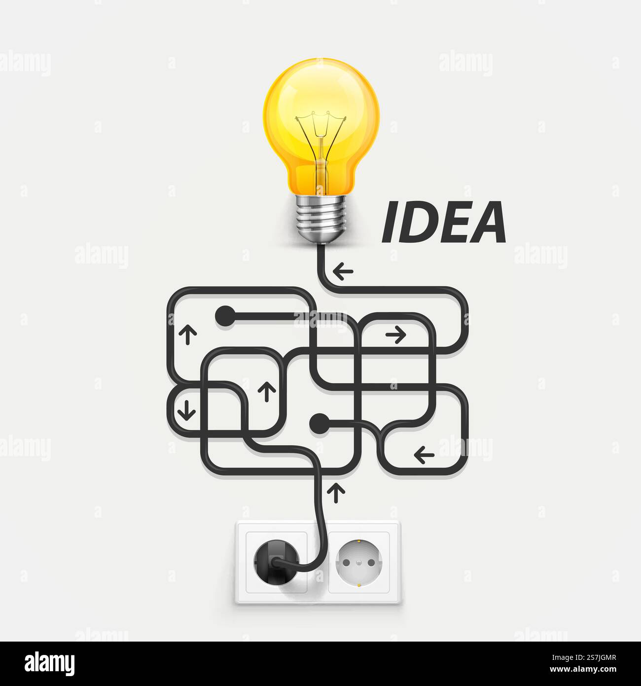 Idées de sortie de câble labyrinthe Illustration vectorielle. Idées de sorties de câble labyrinthes Illustration de Vecteur