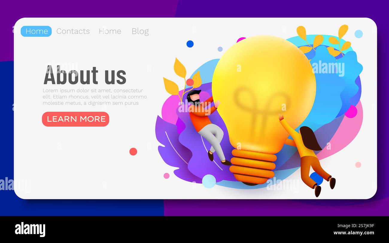 3d gens d'affaires avec l'idée de Big Light Bulb. Innovation, brainstorming, concept de créativité. Page d'accueil du site Web. Illustration vectorielle. 3d gens d'affaires avec l'idée de Big Light Bulb. Innovation, brainstorming, concept de créativité. Page d'accueil du site Web. Illustration de Vecteur