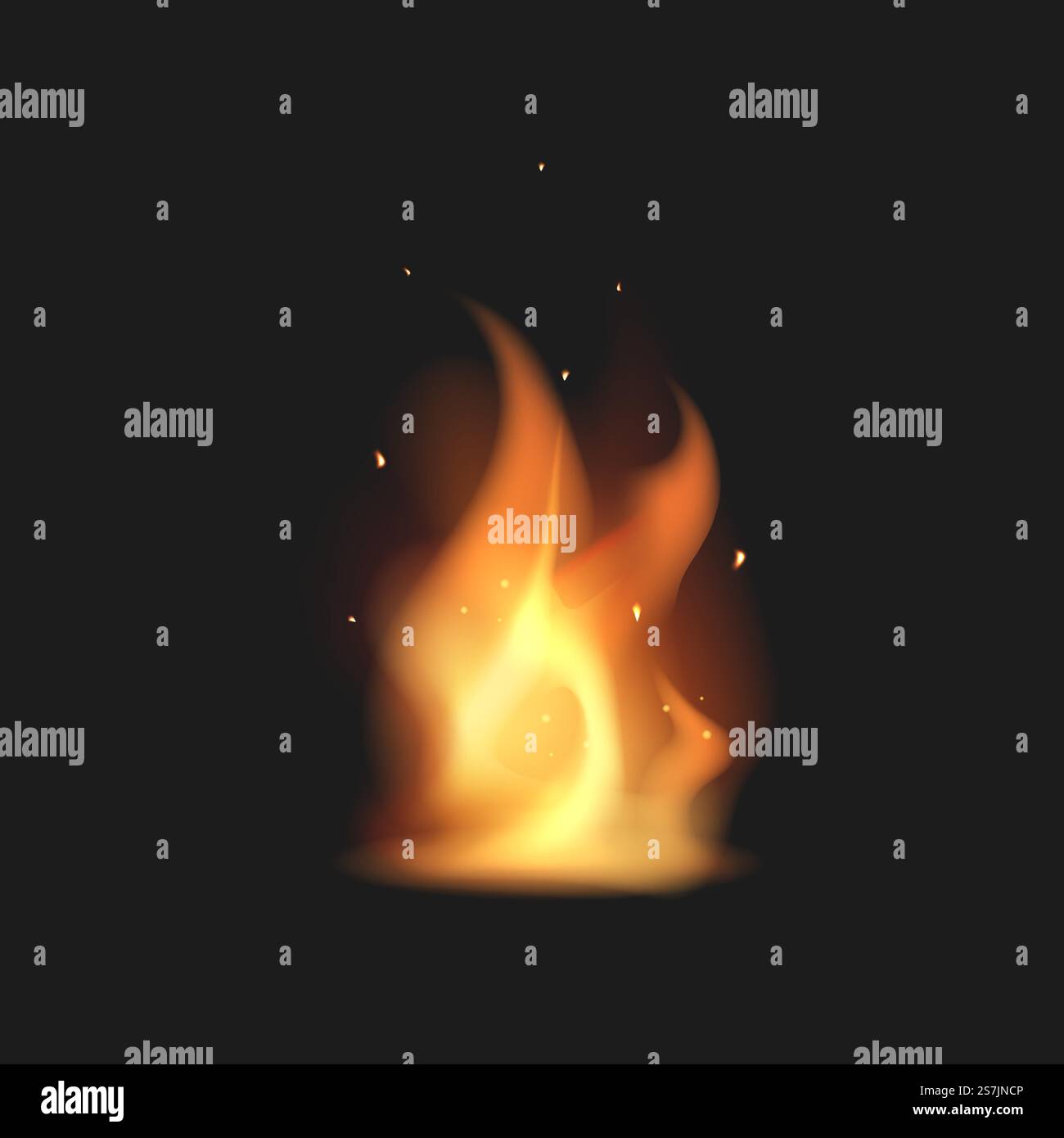 Illustration vectorielle pour votre conception. Feu de joie réaliste. Flamme. Illustration vectorielle. Illustration de Vecteur