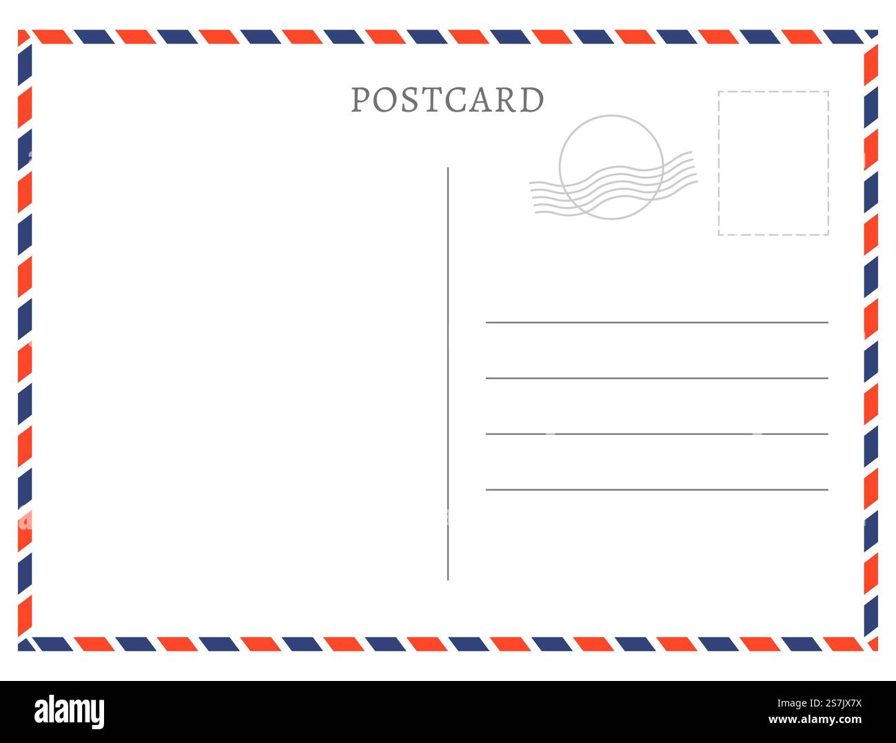 Papier modèle de carte postale texture blanche. Carte postale vectorielle tampon de courrier vide et conception de message .. Papier modèle de carte postale texture blanche. Carte postale vectorielle vide timbre de courrier et conception de message Illustration de Vecteur