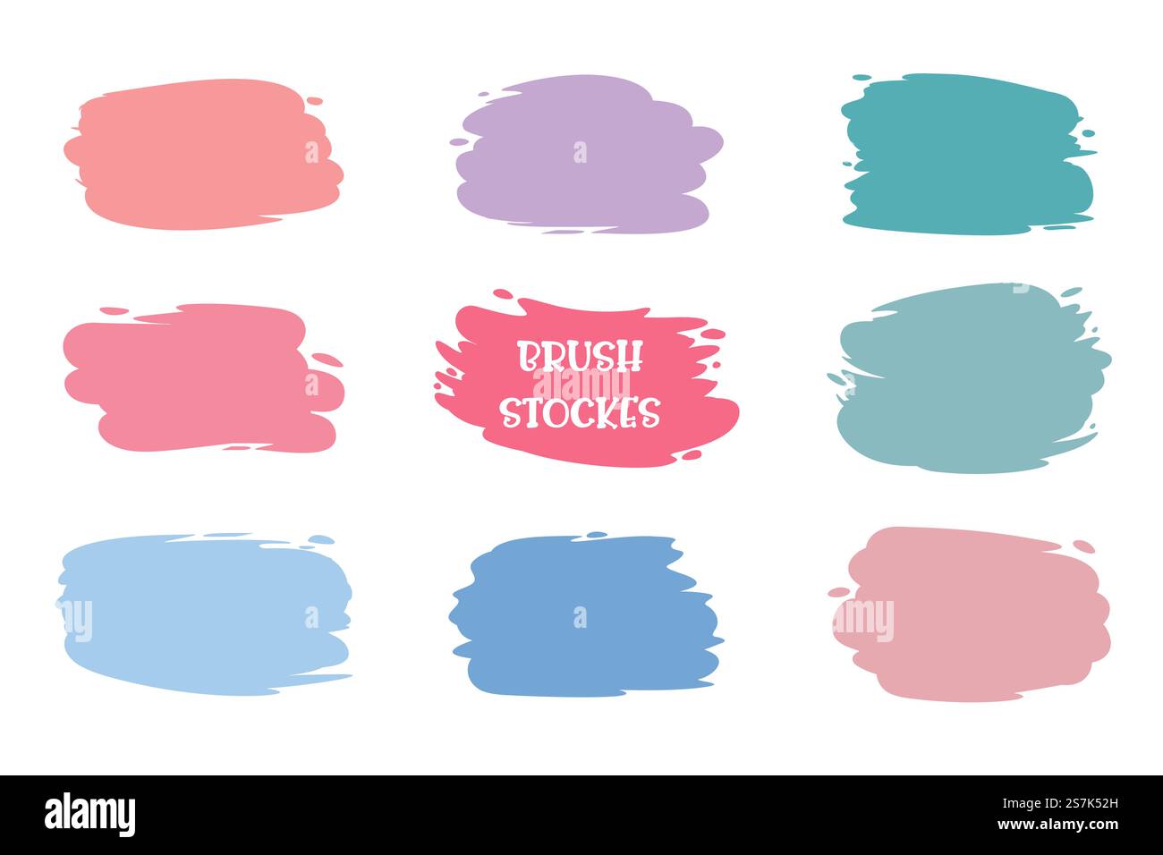 Pinceau coloré peint comme une zone de texte. Isolé sur fond blanc Illustration de Vecteur