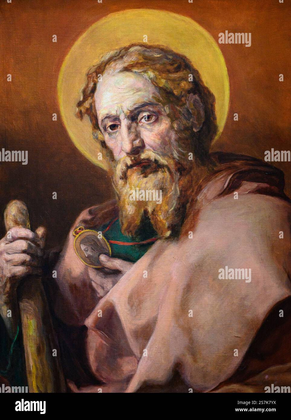 Saint Jude l'Apôtre (Thaddeus). Une peinture dans l'église Saint-Pierre (Peterskirche) à Vienne, Autriche. Banque D'Images Saint Jude l'Apôtre (Thaddeus). Une peinture dans l'église Saint-Pierre (Peterskirche) à Vienne, Autriche. Banque D'Images