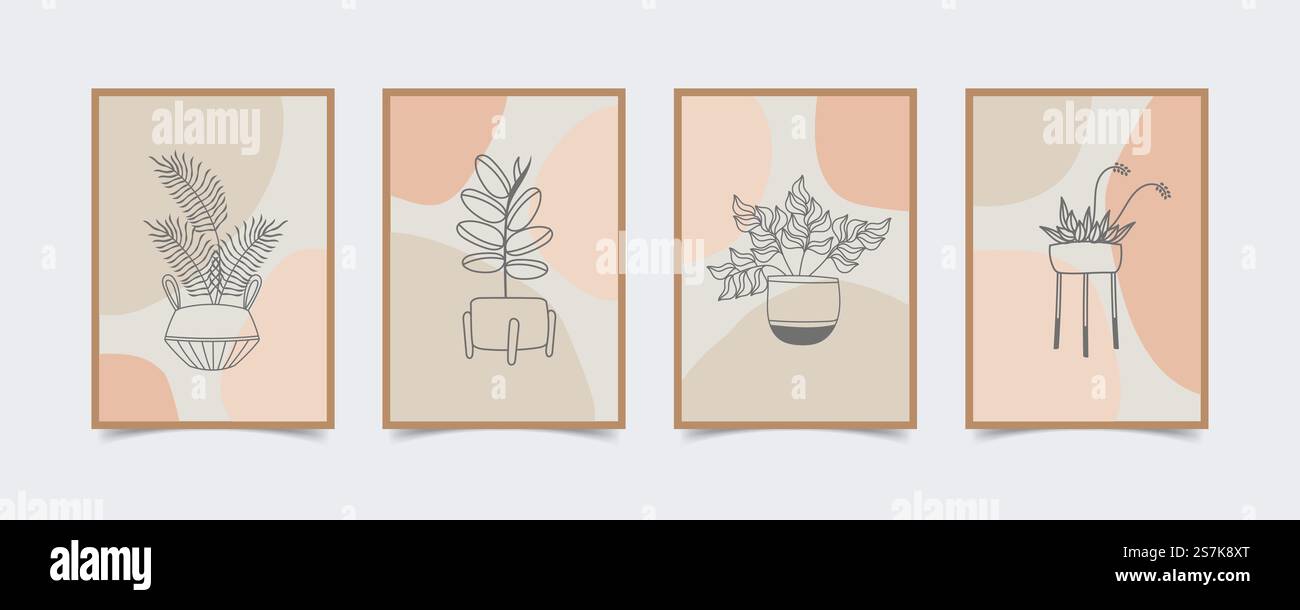 Dessin de ligne de fleur, dessin de ligne continue art, abstrait minimal botanique compris Illustration de Vecteur