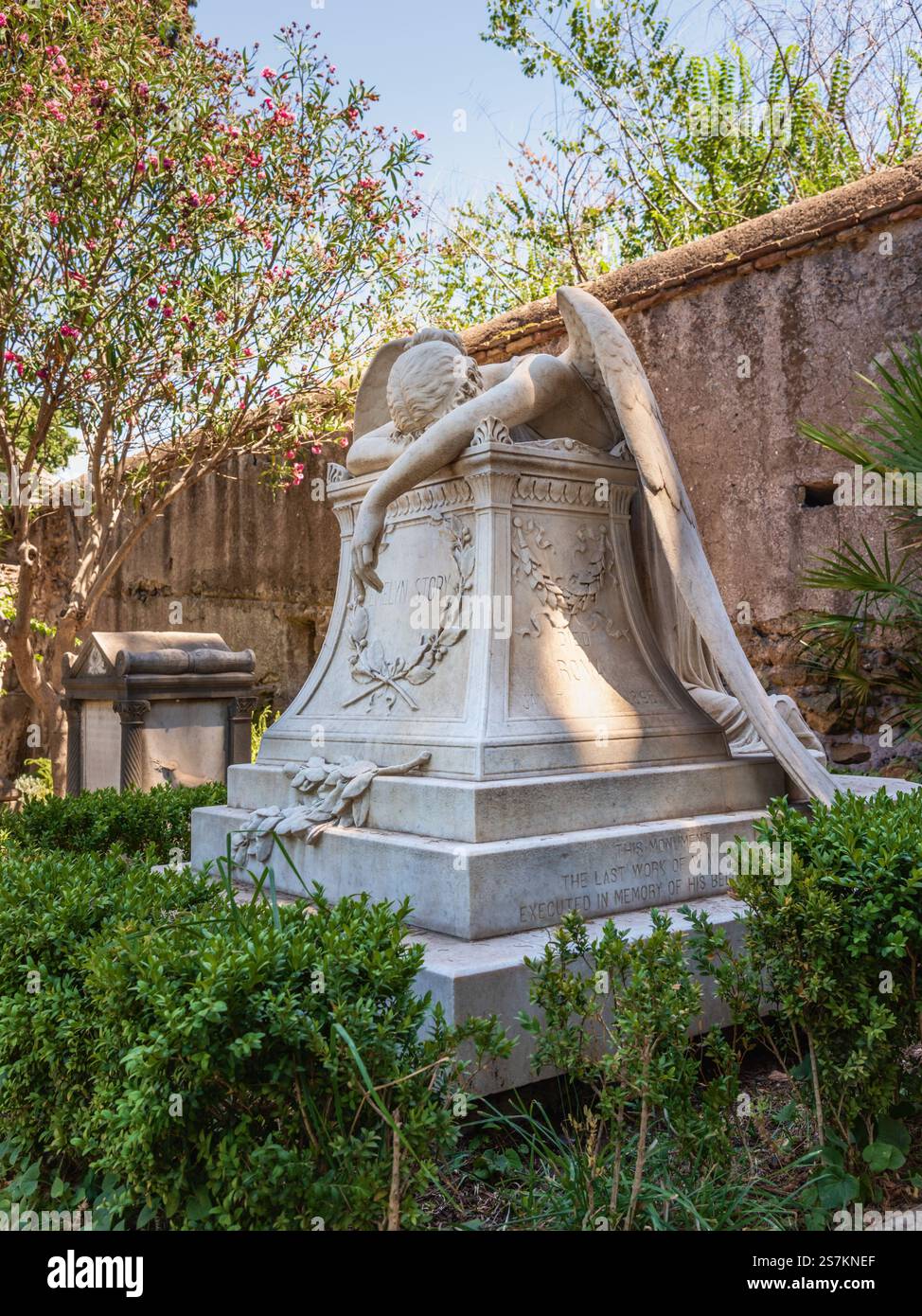Ange du deuil par William Wetmore histoire, cimetière non catholique, Rome, Italie Banque D'Images