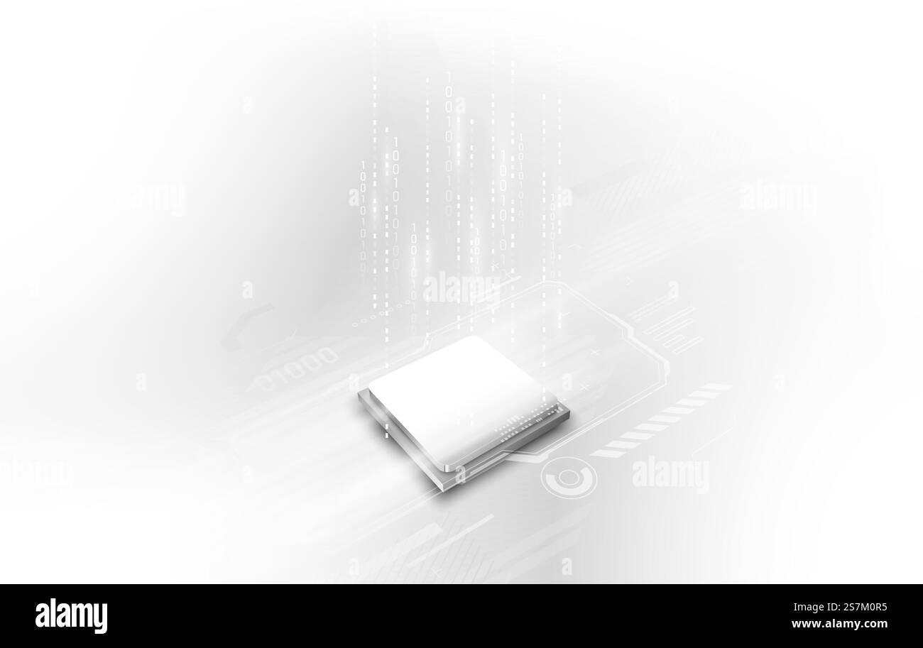 Carte de circuit imprimé. Contexte technologique. Processeur central concept de processeur. Puce numérique pour carte mère. illustration vectorielle. Illustration de Vecteur