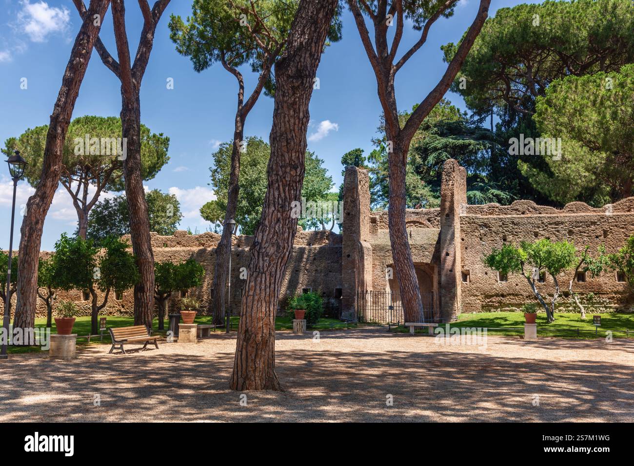 Murailles médiévales, colline de l'Aventin, Rome, Italie Banque D'Images