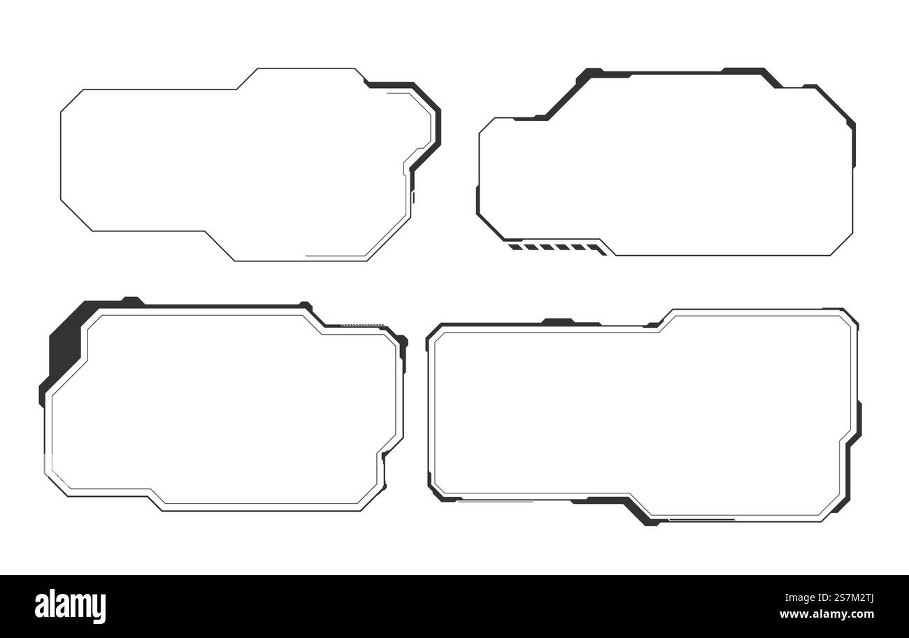 ensemble de conception d'éléments hud de technologie isolé sur fond blanc Illustration de Vecteur