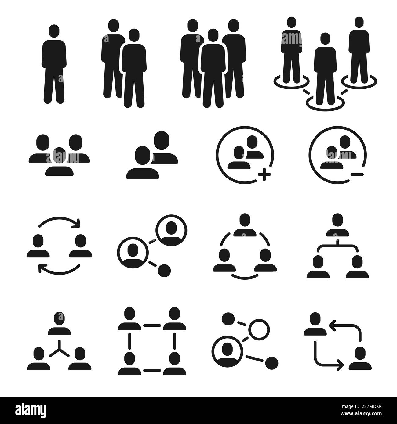 Icônes de groupe réseau. Communauté sociale, structure de l'équipe d'affaires, icône de communication des personnes. Ajouter un membre à l'ensemble de vecteurs de réunion d'employés. Illustration connexion de communication communautaire, réseautage des gens. Icônes de groupe réseau. Communauté sociale, structure de l'équipe d'affaires, icône de communication des personnes. Ajouter un membre au jeu de vecteurs de symboles de réunion d'employés Illustration de Vecteur