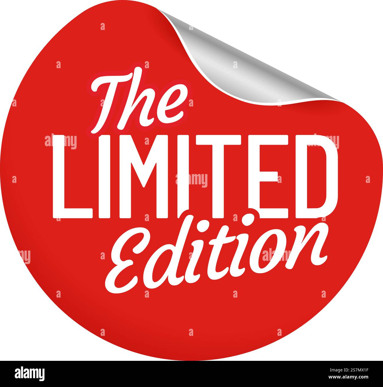 Autocollant d'étiquette ronde en édition limitée. Offre de vendeur pour l'achat badge adhésif avec coin curl. Cercle rouge pour acheter des produits, illustration vectorielle isolée d'élément collant de promotion. Autocollant d'étiquette ronde en édition limitée. Offre de vendeur pour l'achat badge adhésif avec coin curl. Cercle rouge Illustration de Vecteur