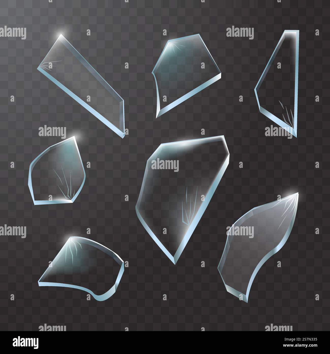 Morceaux de verre cassés. Verre brisé sur fond transparent. Illustration réaliste vectorielle EPS 10. Morceaux de verre cassés. Verre brisé sur fond transparent. Illustration réaliste vectorielle Illustration de Vecteur