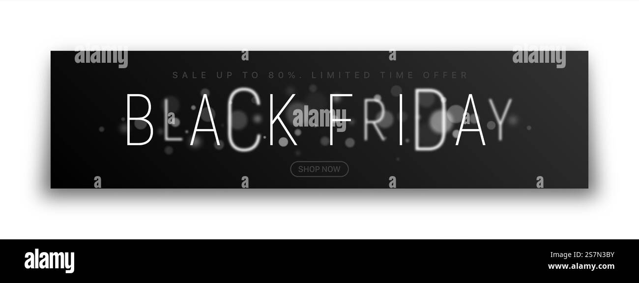 Black Friday Sale bannière typographie moderne avec modèle de conception vectorielle d'effet flou isolé sur fond blanc. Illustration des ventes, promotions, offres spéciales et saisonnières. Bannière vectorielle d'offre limitée Illustration de Vecteur