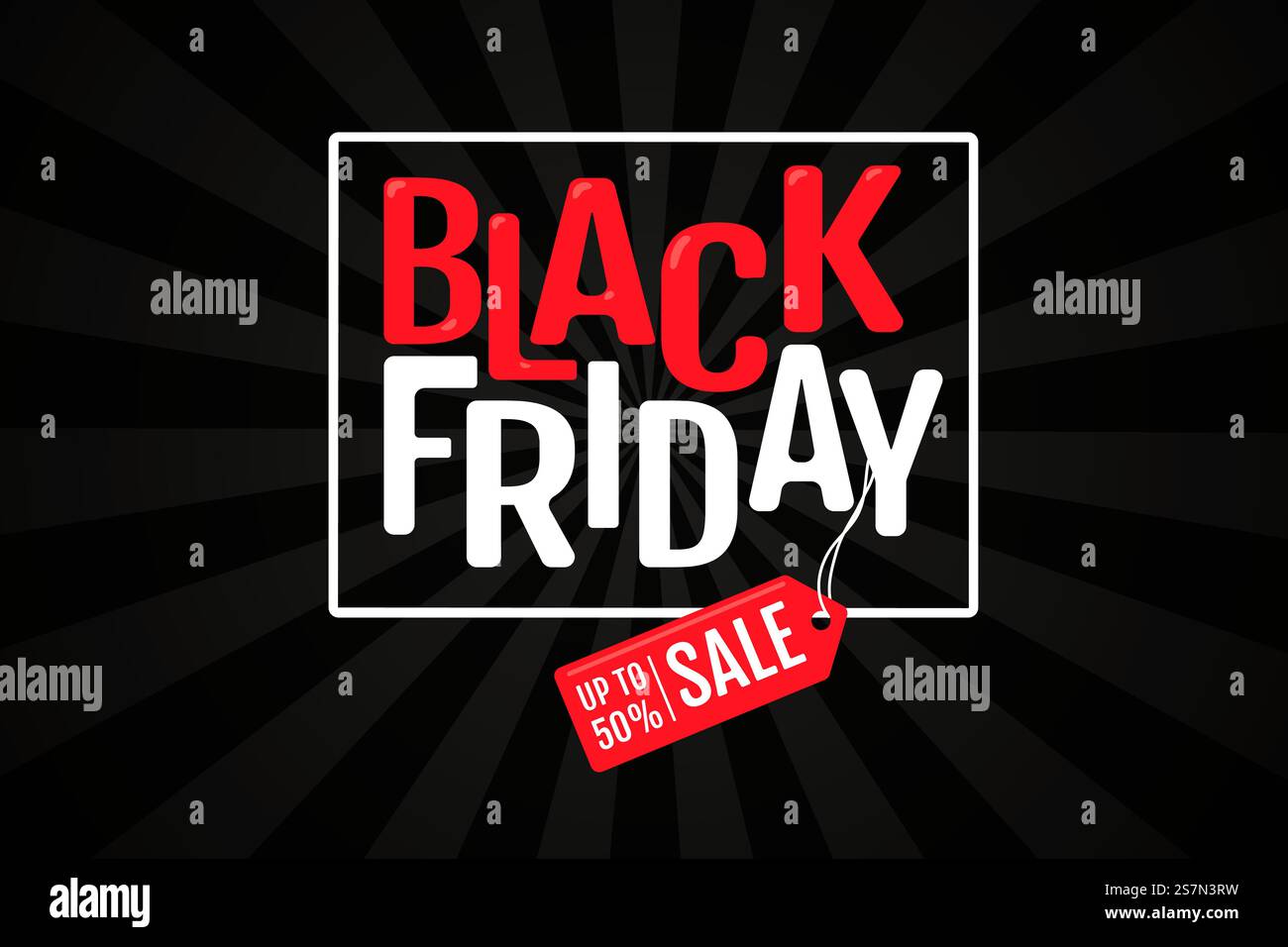 Étiquette promotionnelle avec une vente de produit pendant la saison BLACKFRIDAY. Illustration de Vecteur