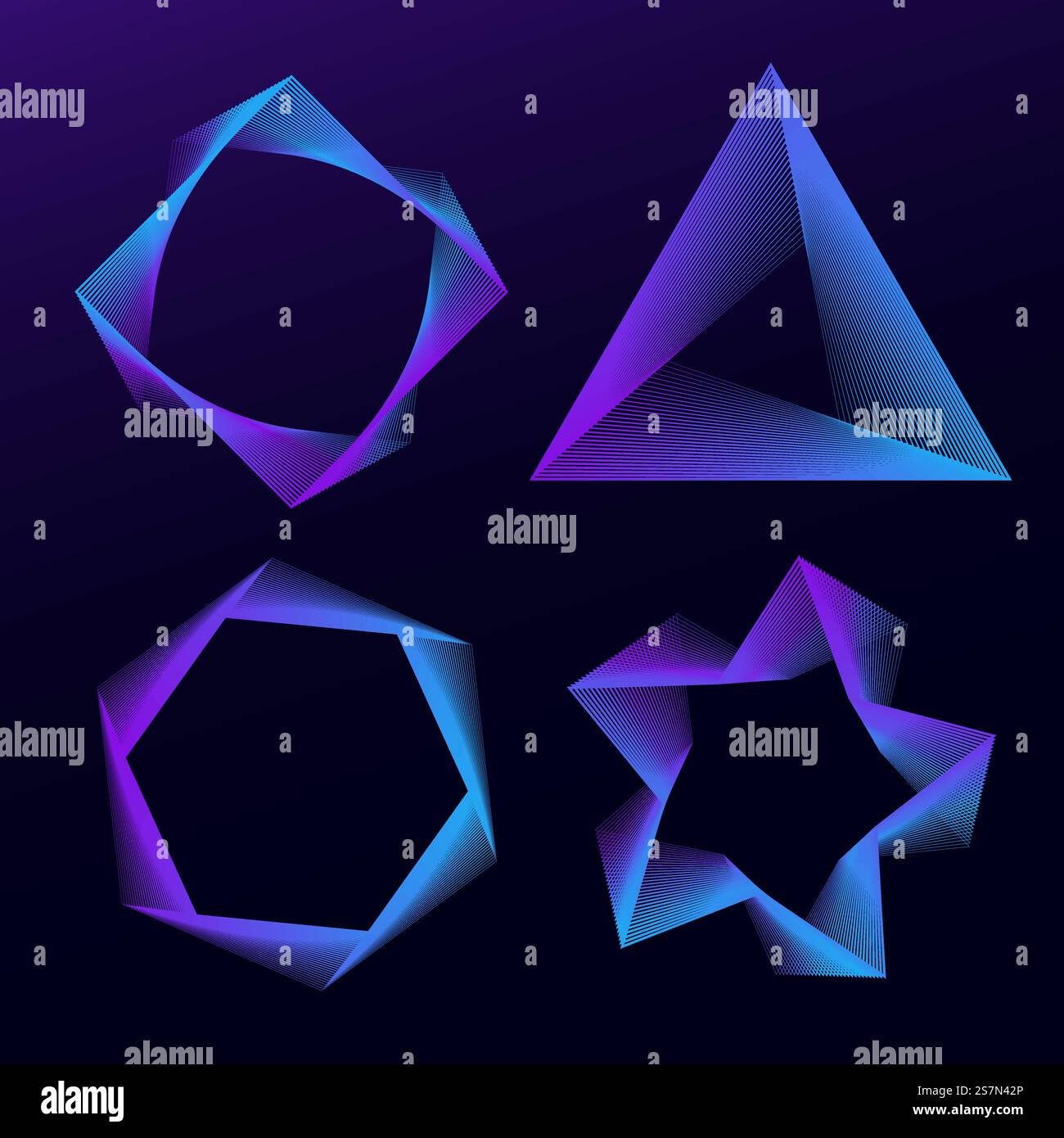 Mélange de lignes d'onde avec des lignes de gradient modernes. Illustration de Vecteur