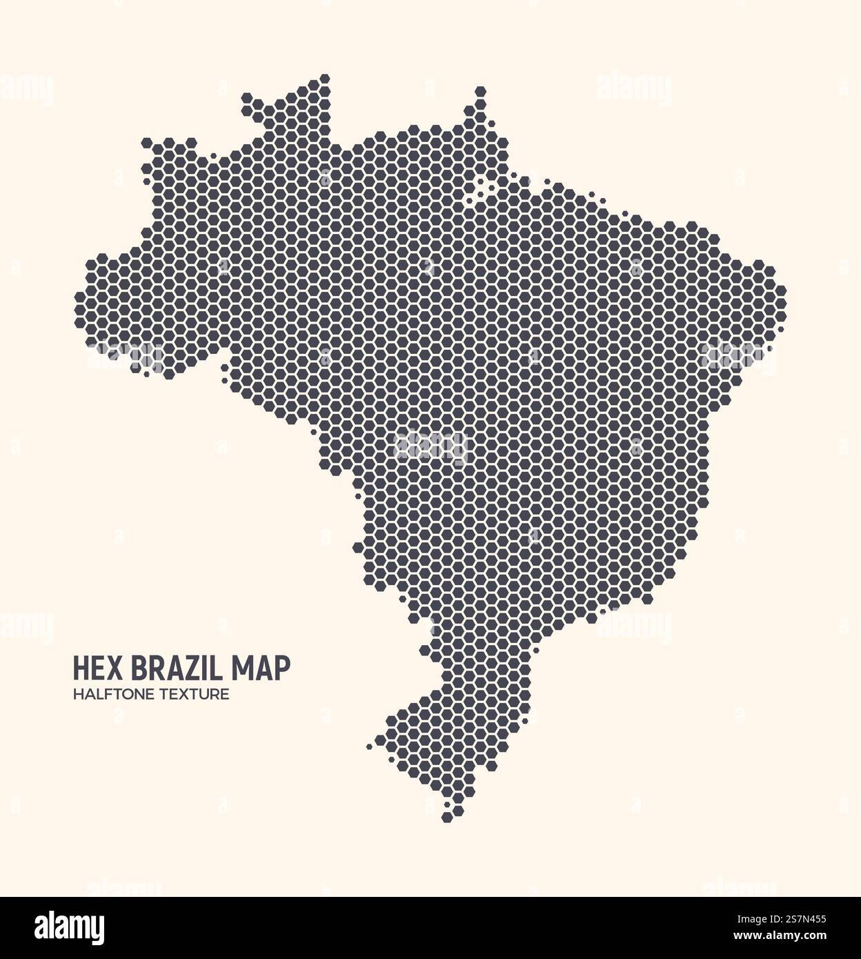Brésil Map texture hexagonale demi-ton sur fond clair Illustration de Vecteur